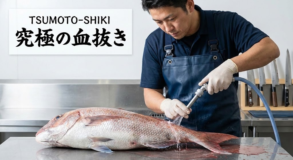 津本式の血抜きを行っている画像