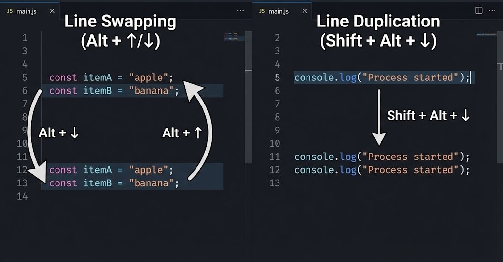 VSCodeの行操作ショートカットの解説