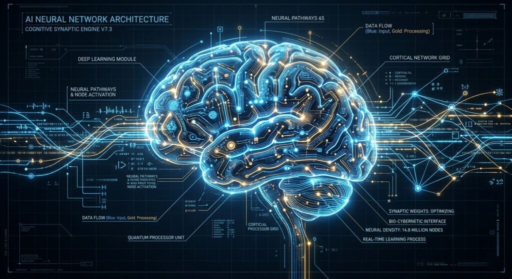 GPT-5からGPT-5.4のアーキテクチャ進化を表現したサイバーな図解イメージ