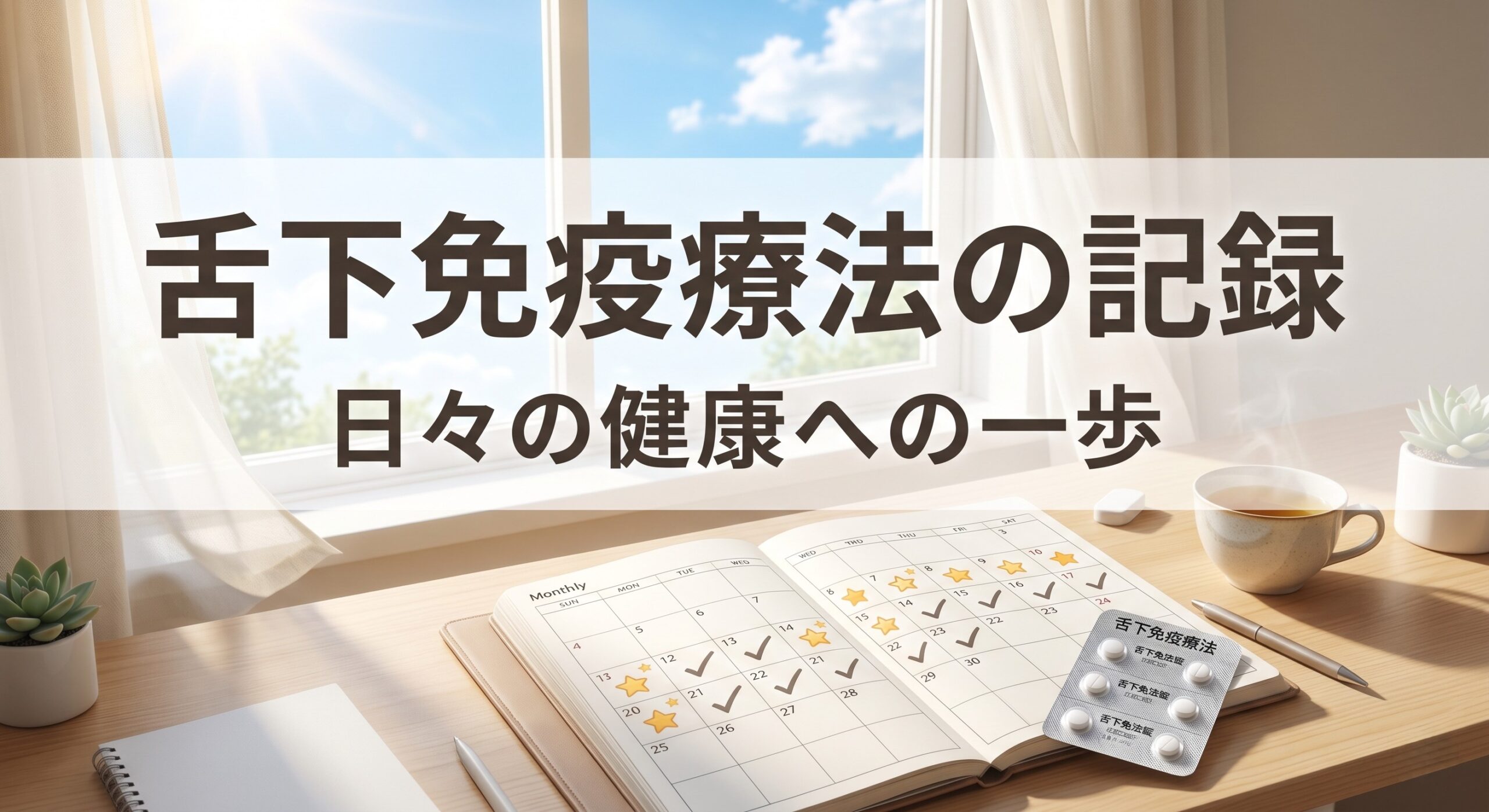 舌下免疫療法の記録をするためのイラスト