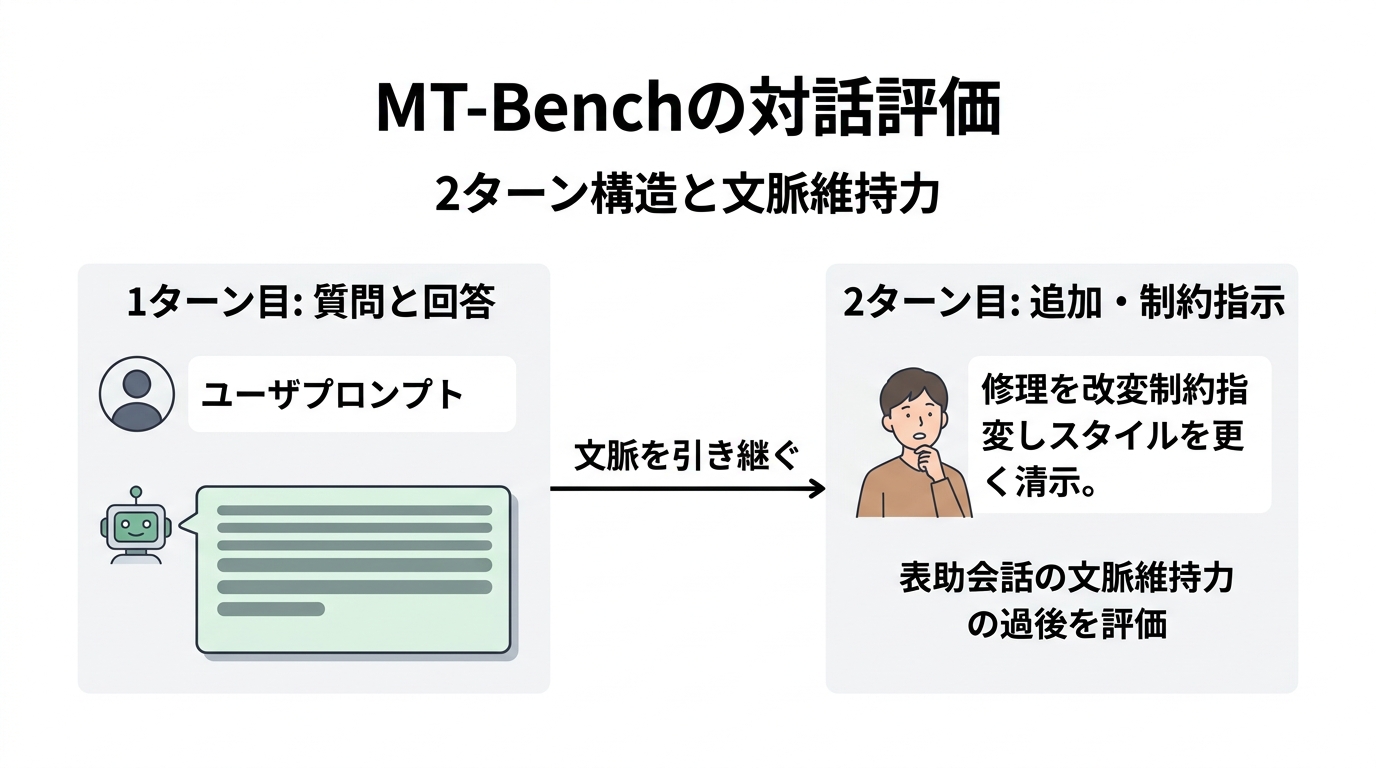 本文挿絵1_MT-Benchの2段階対話構造図