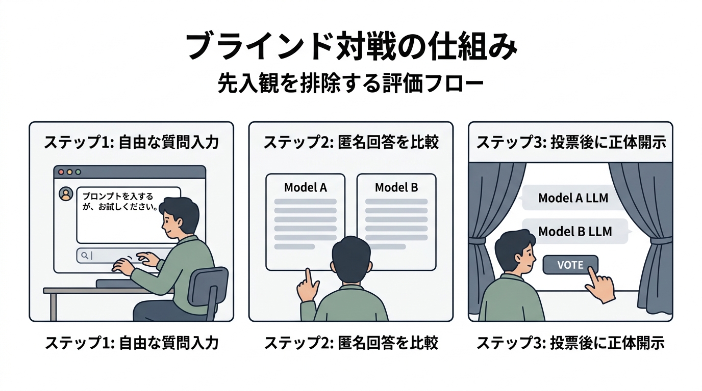 本文挿絵1_Chatbot_Arenaのブラインド対戦フロー