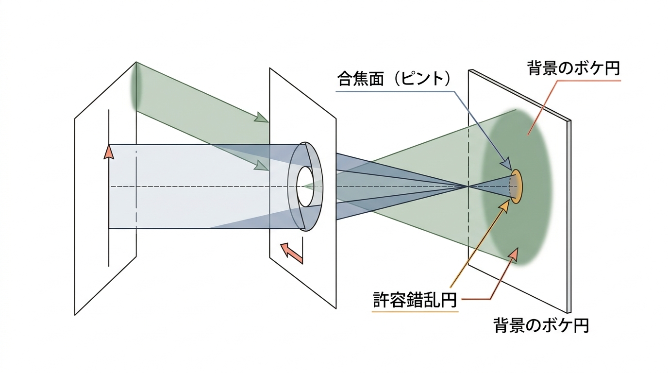 A simple, clean explanatory optical diagram showin
