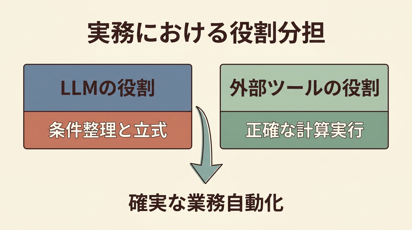 本文挿絵2_実務における数学推論とコード実行の連携図解
