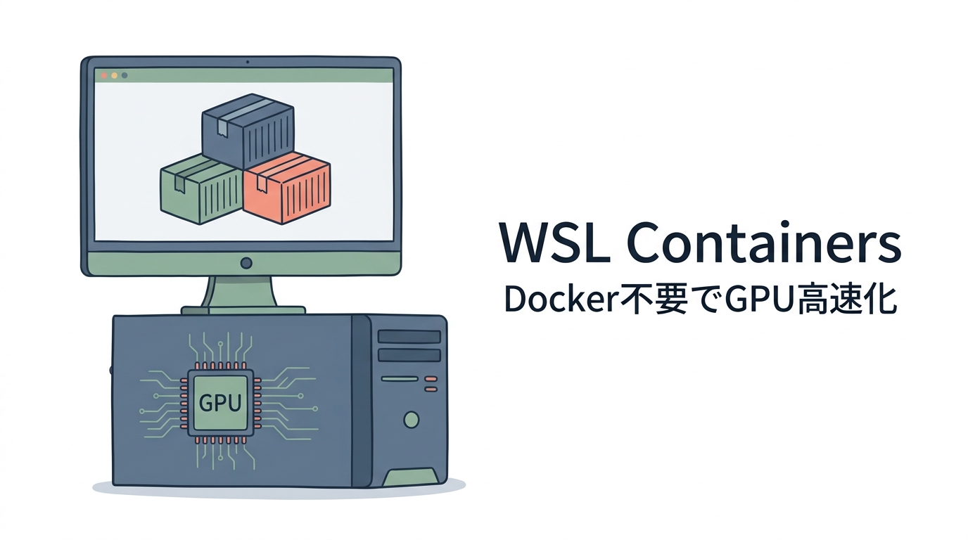 WSL ContainersとGPUパススルーによるLocal LLM高速起動の解説図